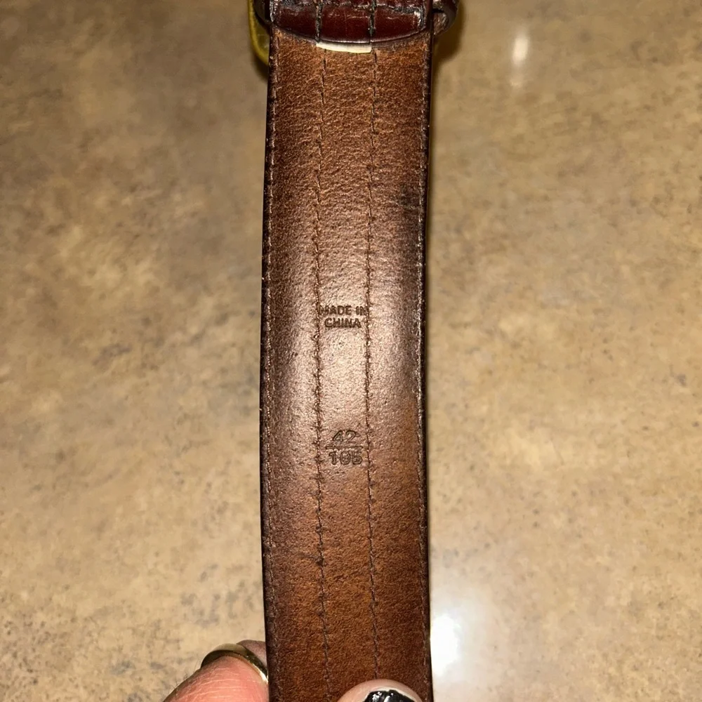 Polo Ralph Lauren Belt - brown Italian leather w/brass buckle